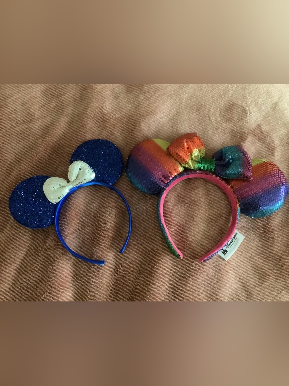 Minnie  Sequin Rainbow and Blue Headband Set - Playful Costume Accessory